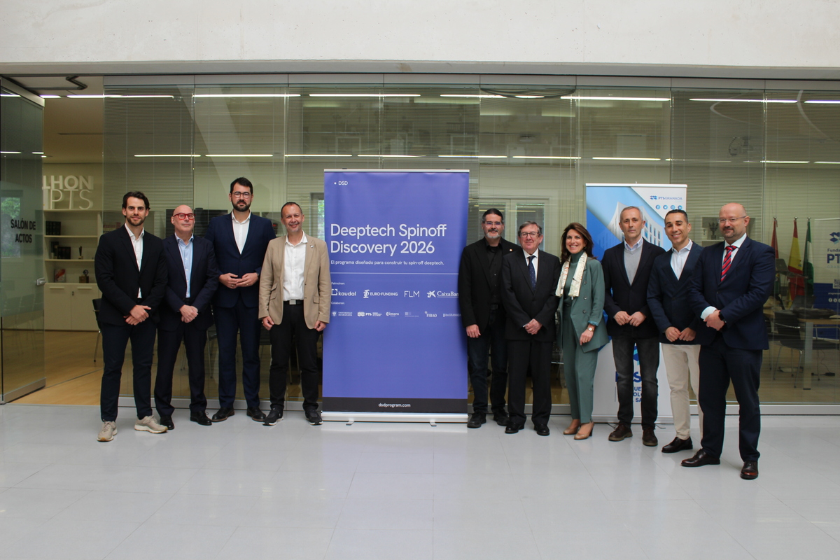 Representantes de Kaudal y entidades colaboradoras en la sesión inaugural del programa Deeptech Spin-off Discovery 2026 en el PTS de Granada.